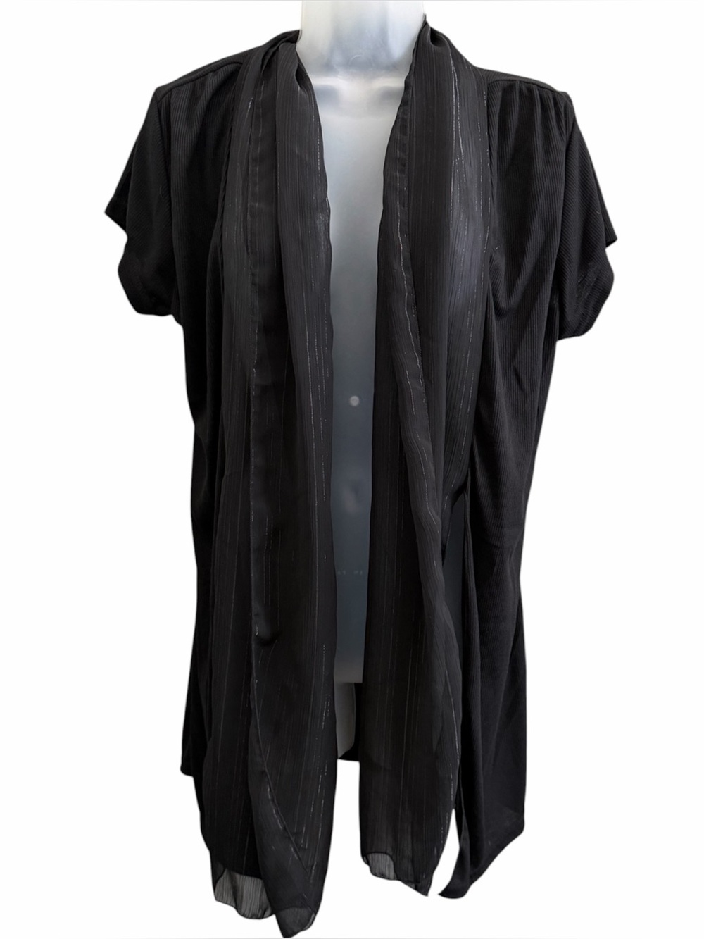 Dots Elegant Black Short Sleeve Cardigan